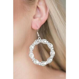 Paparazzi Rhinestone on SilverSetting Womens/Ring Around The Rhinestones - White
